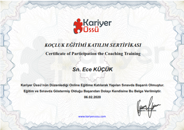 Koçluk Eğitimi Sertifikası